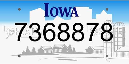 7368878 Iowa License Plate