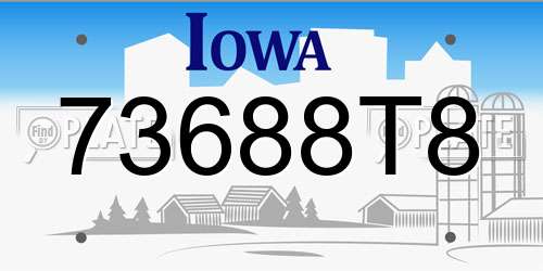 73688T8 Iowa License Plate