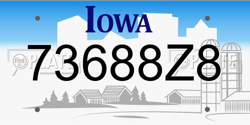 73688Z8 Iowa License Plate