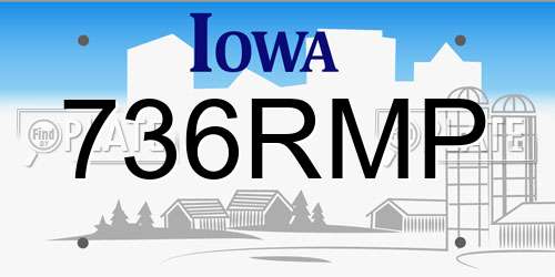 736RMP Iowa License Plate
