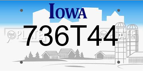 736T44 Iowa License Plate