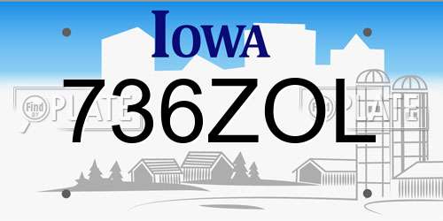 736ZOL Iowa License Plate