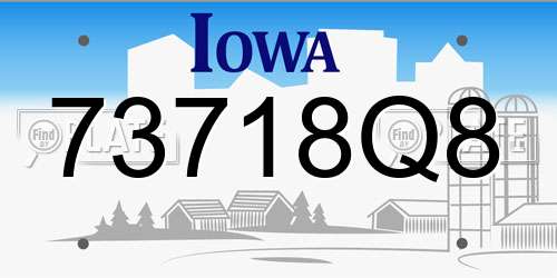 73718Q8 Iowa License Plate