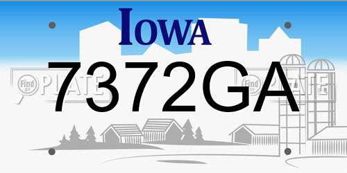 7372GA Iowa License Plate
