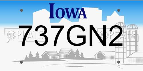 737GN2 Iowa License Plate