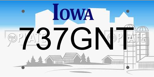 737GNT Iowa License Plate
