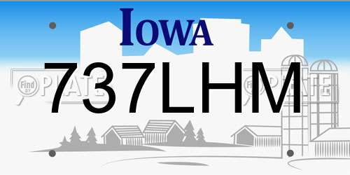 737LHM Iowa License Plate