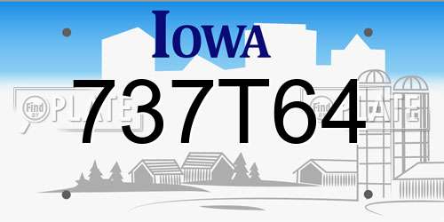737T64 Iowa License Plate
