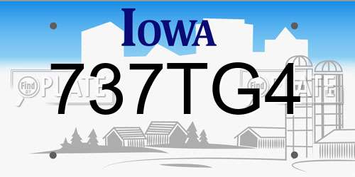 737TG4 Iowa License Plate