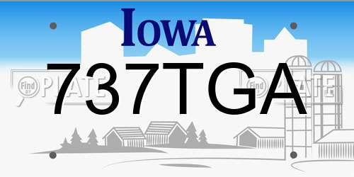 737TGA Iowa License Plate