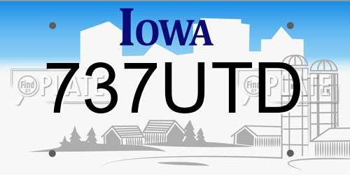 737UTD Iowa License Plate