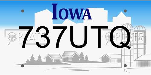 737UTQ Iowa License Plate