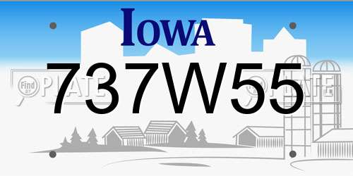 737W55 Iowa License Plate