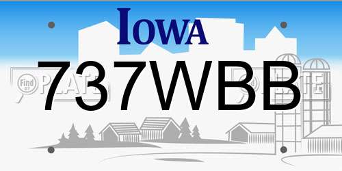 737WBB Iowa License Plate