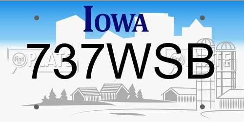 737WSB Iowa License Plate
