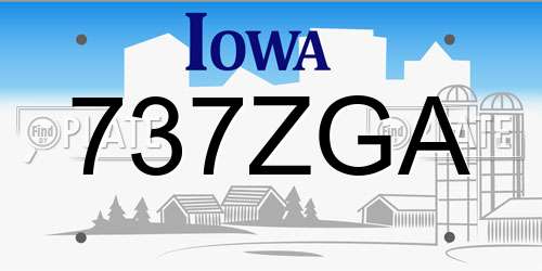 737ZGA Iowa License Plate