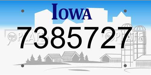 7385727 Iowa License Plate