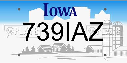 739IAZ Iowa License Plate