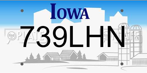 739LHN Iowa License Plate