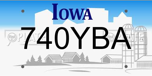 740YBA Iowa License Plate