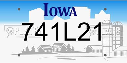 741L21 Iowa License Plate