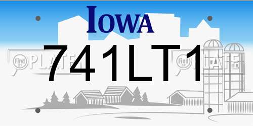 741LT1 Iowa License Plate