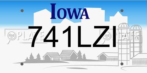 741LZI Iowa License Plate