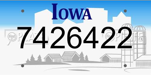 7426422 Iowa License Plate