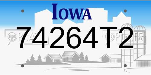 74264T2 Iowa License Plate