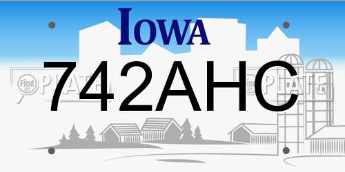 742AHC Iowa License Plate
