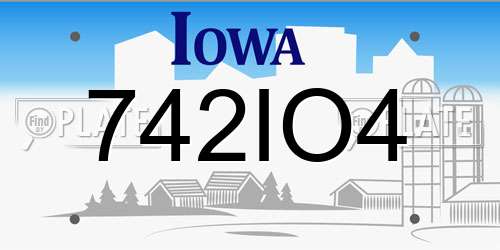 742IO4 Iowa License Plate