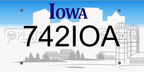 742IOA Iowa License Plate