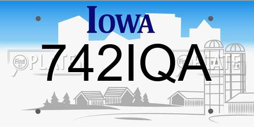 742IQA Iowa License Plate