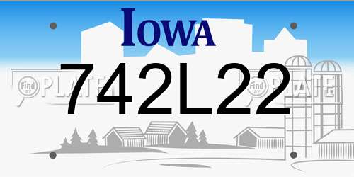 742L22 Iowa License Plate