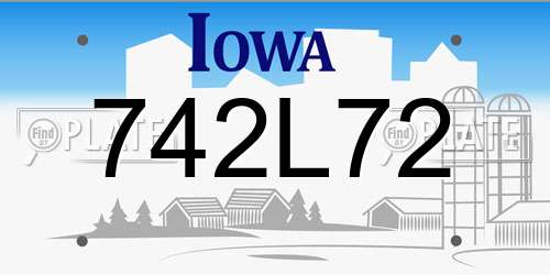 742L72 Iowa License Plate