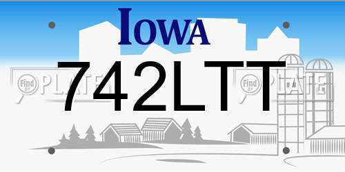 742LTT Iowa License Plate
