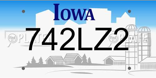 742LZ2 Iowa License Plate