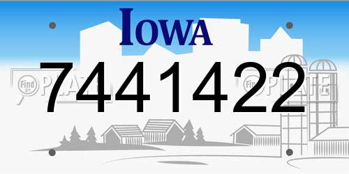 7441422 Iowa License Plate