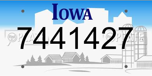 7441427 Iowa License Plate
