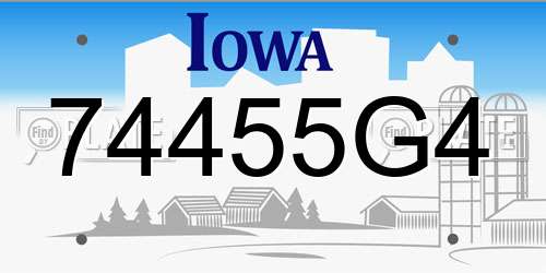 74455G4 Iowa License Plate