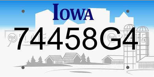 74458G4 Iowa License Plate