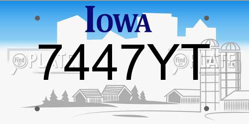 7447YT Iowa License Plate