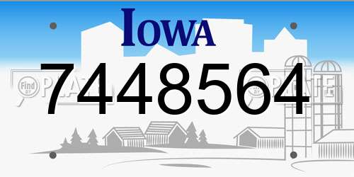 7448564 Iowa License Plate