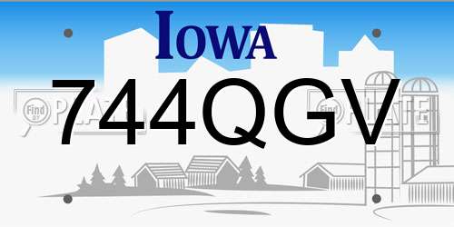 744QGV Iowa License Plate