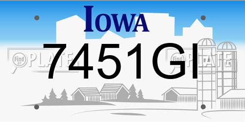7451GI Iowa License Plate