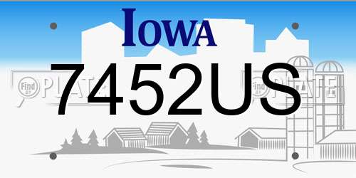 7452US Iowa License Plate