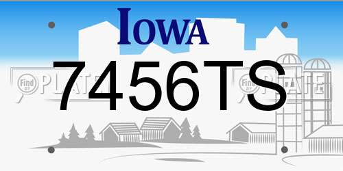 7456TS Iowa License Plate
