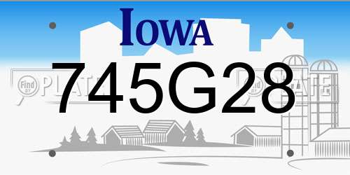 745G28 Iowa License Plate