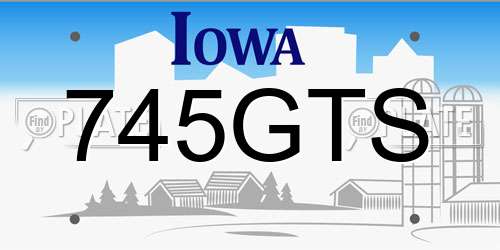 745GTS Iowa License Plate