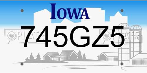 745GZ5 Iowa License Plate